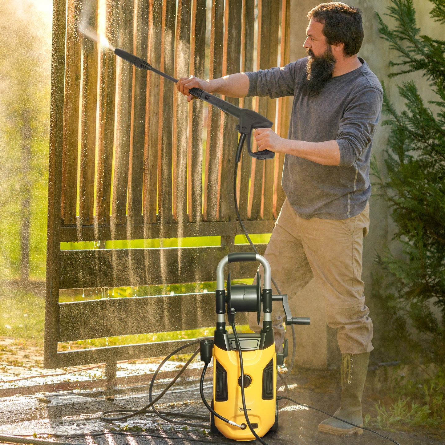 Electric Pressure Washer, 2176 PSI High Pressure Washer with 20 ft Outlet Hose, Adjustable Nozzle, 1.9GPM Power Washer