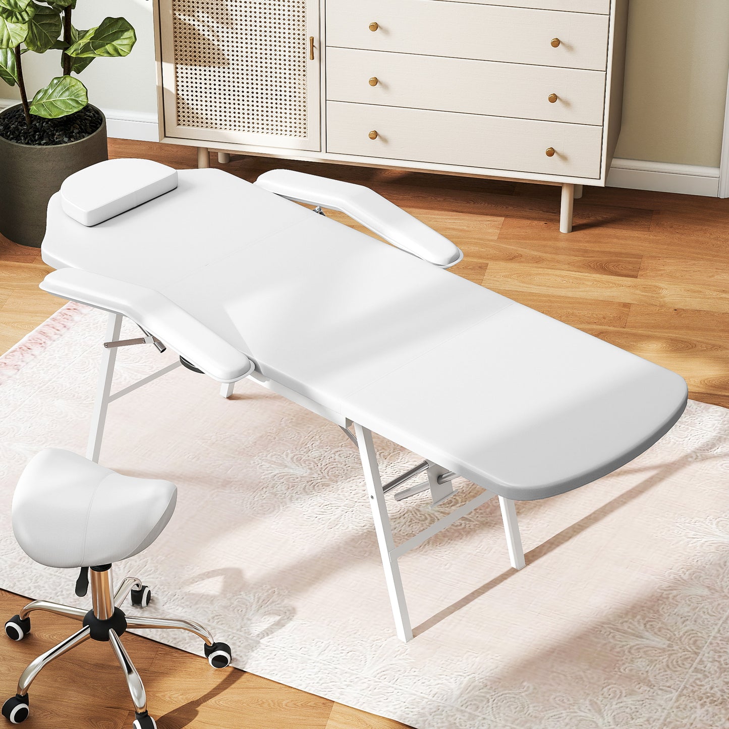 Portable Massage Table, Foldable Massage Bed, White