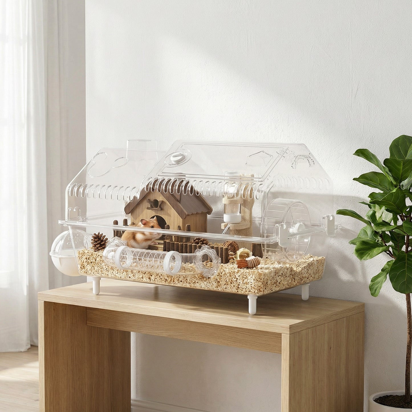 8 in 1 Hamster Cage with All Accessories for Dwarf Hamster, 21.5" x 11.8" x 12.6"