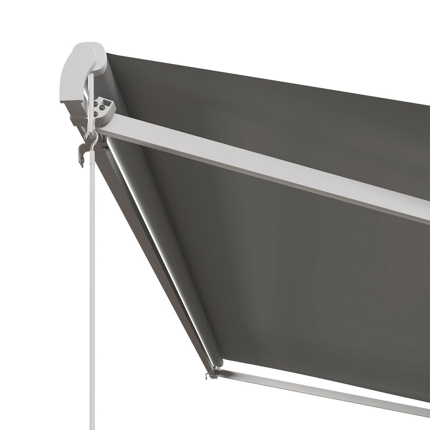 13' x 10' Electric Retractable Awning Sun Shade Shelter w/ Remote Controller for Deck Balcony Yard, Light Grey