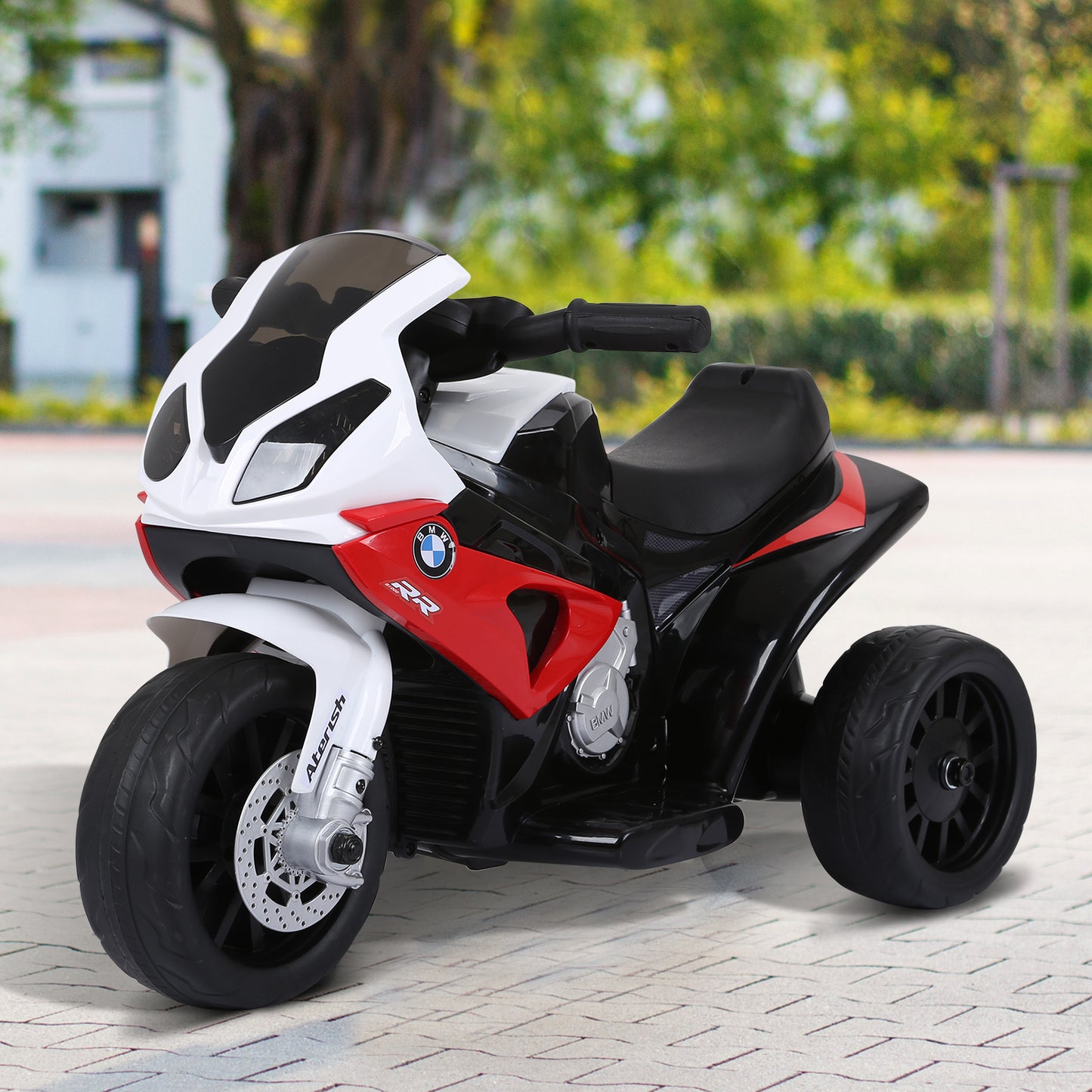 Aosom Kids Motorcycle, 6V Battery Powered Toddler Motorcycle with Headlight, Music, 3 Wheels Electric Motorcycle for Kids, Licensed BMW, Gift for Boys & Girls -Red