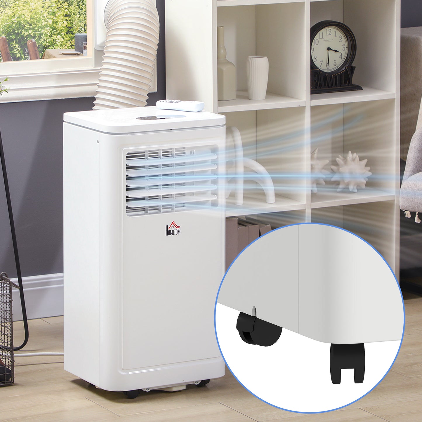 8000 BTU Portable Air Conditioner and Tower Fan Set, 344 Sq. Ft., 3-in-1 Portable AC Unit and Floor Fan with Timer On/off, Remote, Window Kits, White