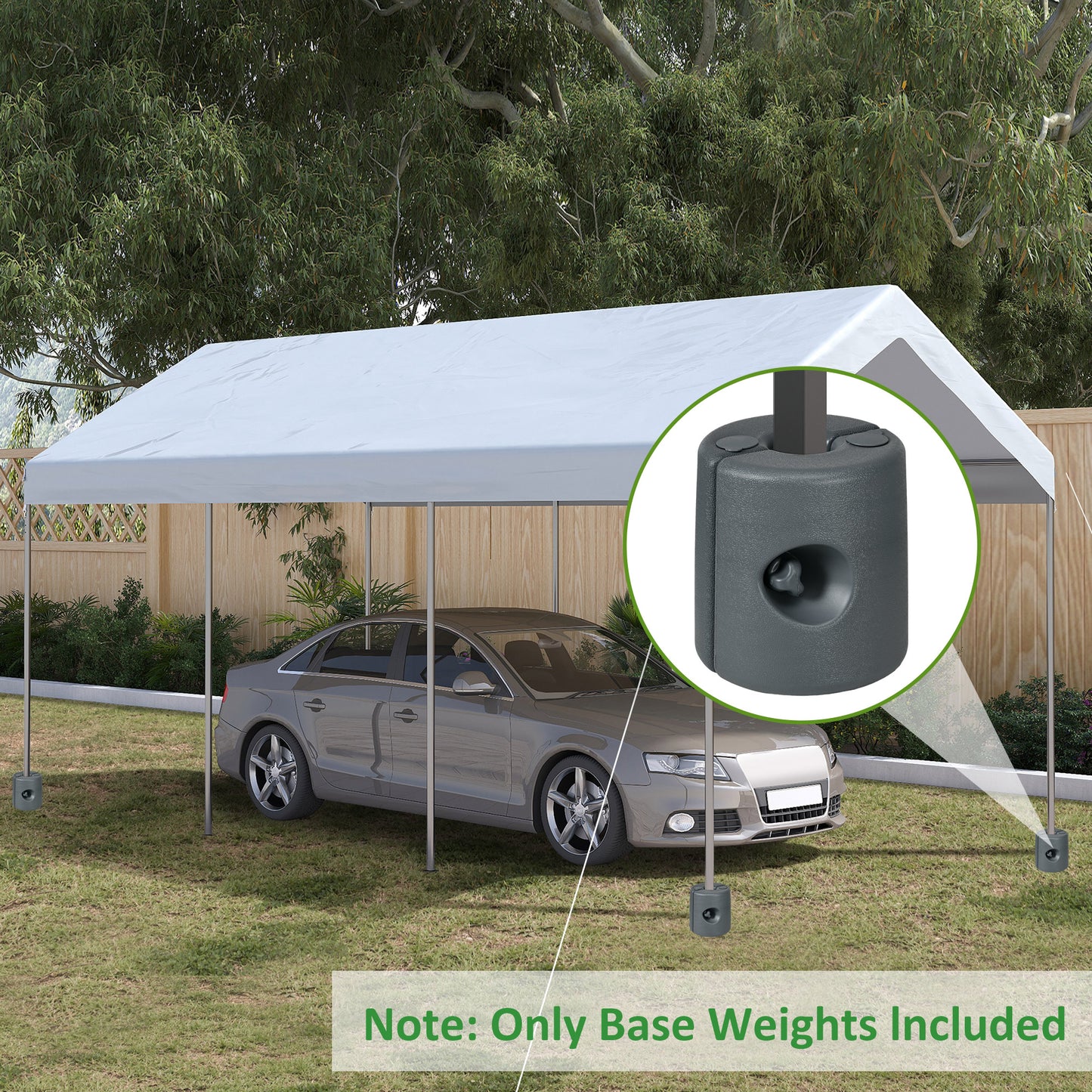 HDPE Tent Weights Set of 4, Canopy Weights, Filled with Water or Sand, 106 LBS, Light Grey
