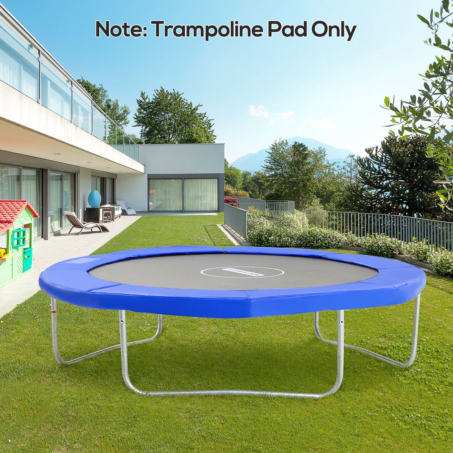 ⌀8ft Trampoline Pad ⌀96" Spring Safety Replacement Gym Bounce Jump Cover EPE Foam Blue