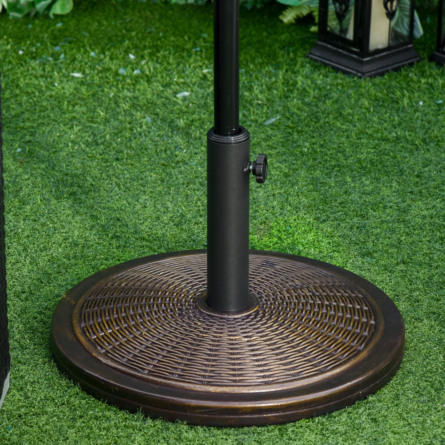 29LBS Offset Patio Umbrella Cement Base Stand Cantilever Parasol Holder Weight, Fits Φ1.4", Φ1.5", Φ1.9", Black