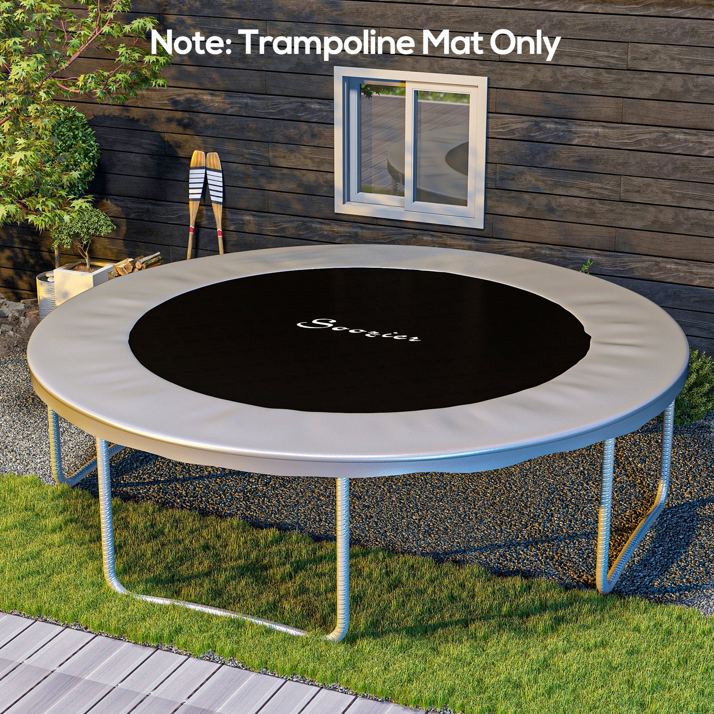 Soozier Trampoline Mat Replacement with Spring Pull Tool and 54 V-Hooks, Fits 10ft Trampoline, Using 5.5" Springs