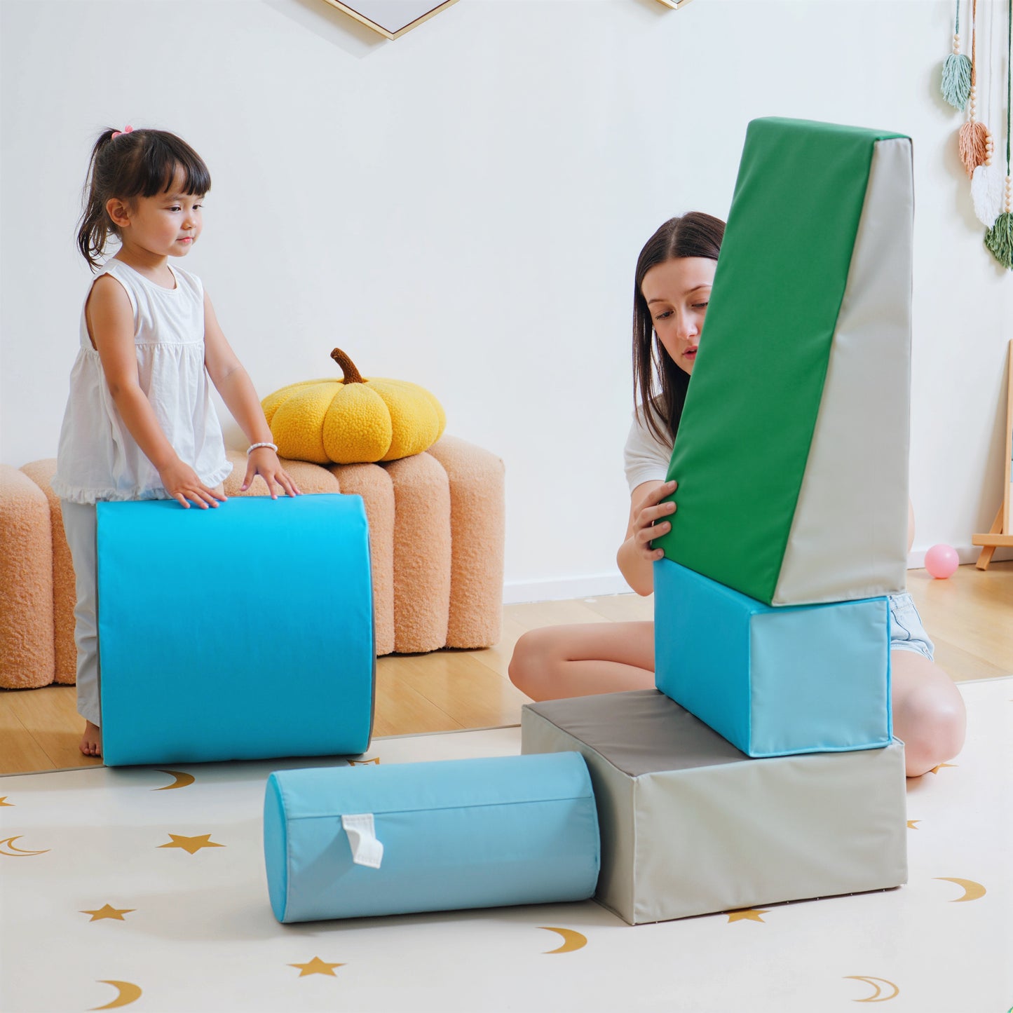 Soozier 5 Piece Climb and Crawl Activity Playset Soft Safe Foam for Toddler Learning Toy