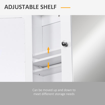 Medicine Cabinet, Wall-Mounted Bathroom Mirror Cabinet with Double Doors, Open Shelf, and Adjustable Shelf, Modern Bathroom Wall Cabinet, White