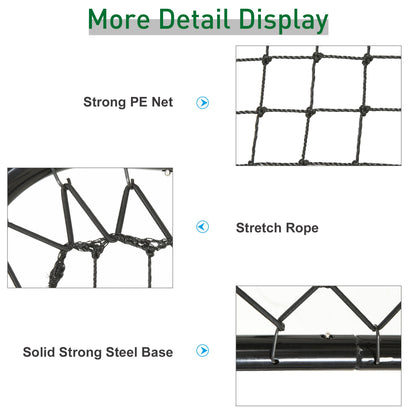 Soozier Soccer Rebounder Net, 3' x 3', Angle Adjustable Baseball Rebounder Net Training Equipment Aid with Quick Folding Design for Teens & Adults, Kickback Target Goal Play