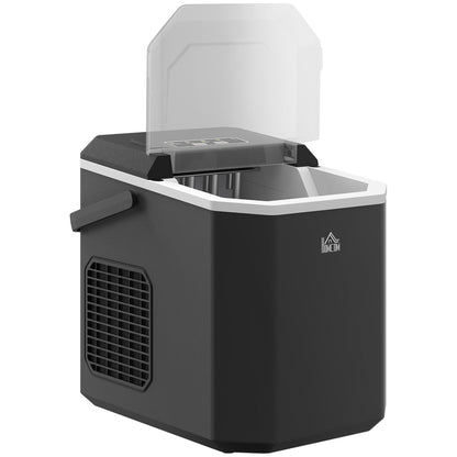Portable Ice Maker, Self Cleaning Ice Machine with 9 Ice Cubes Ready in 6 Mins, 26lbs/24Hrs, 2 Sizes of Bullet Ice