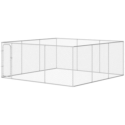 Dog Playpen Outdoor, Walk-in Dog Run Kennel Puppy Exercise Pen Indoor Outdoor with DIY Door and Galvanized Steel Frame