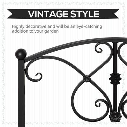 Garden Bridge 3.3FT, Decorative Classic Backyard Pond Bridge with Safety Railings Black