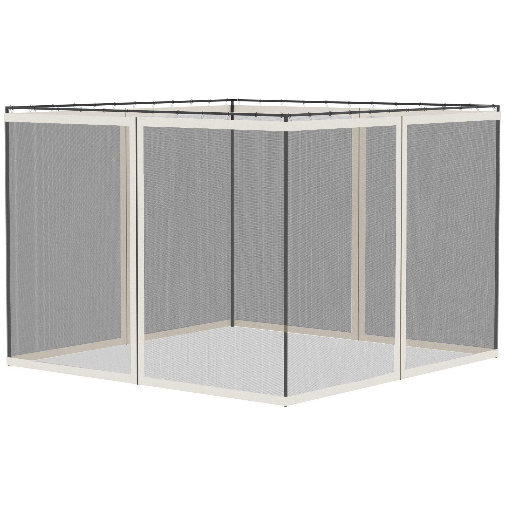 Replacement Mosquito Netting for Gazebo 10' x 13' Black Screen Walls for Canopy with Zippers