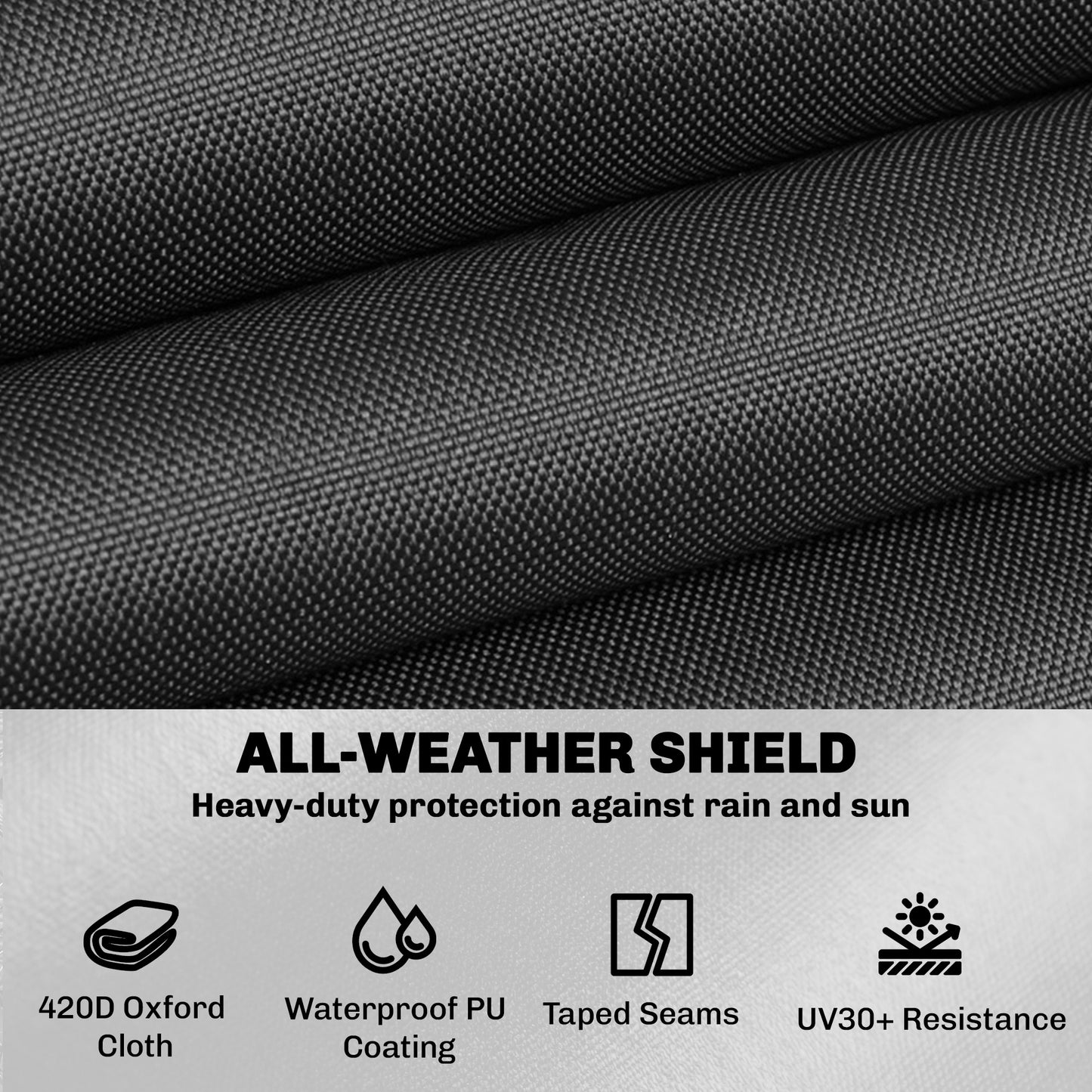 V-Shaped Patio Furniture Cover, Waterproof Outdoor V-Shaped Sectional Sofa Cover with Air Vent, 105" x 105", Black