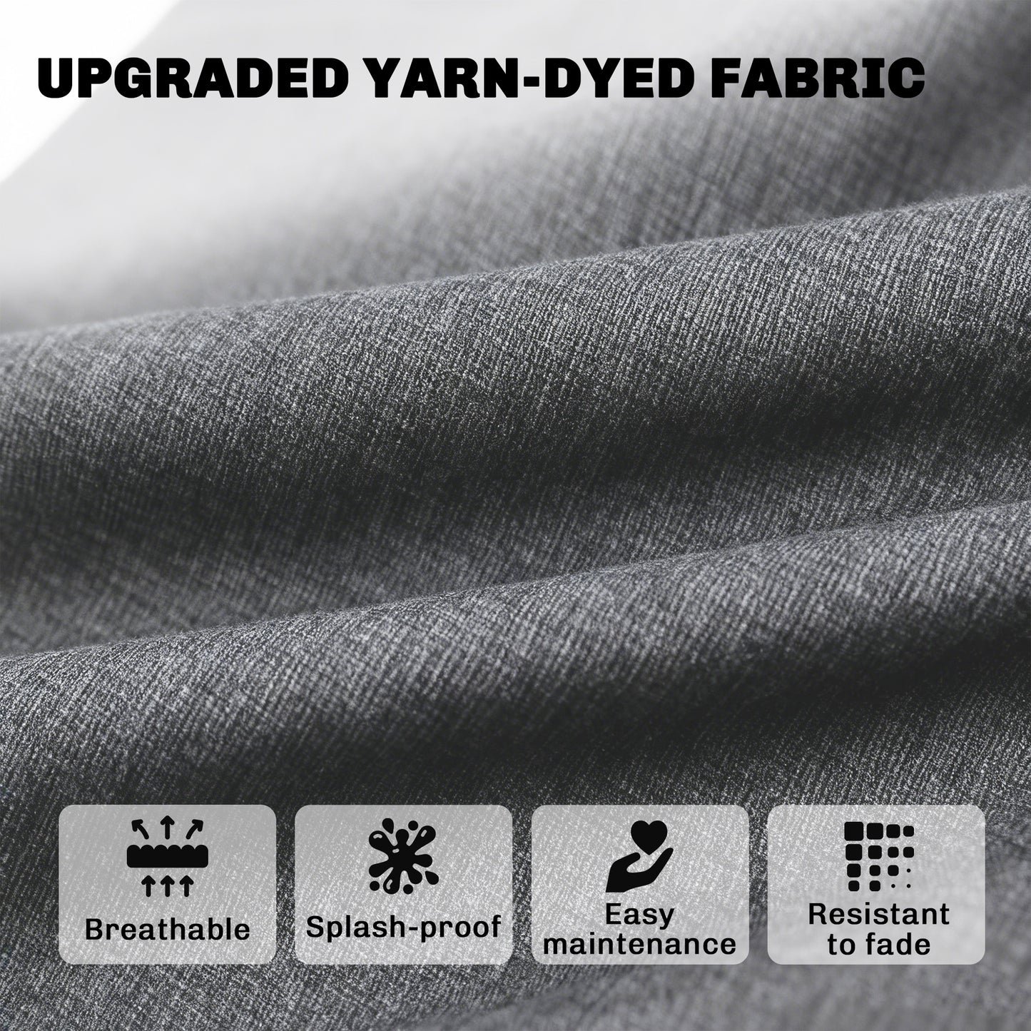 Outdoor Chair Cushions Set of 4, Fade Resistant Patio Chair Cushions for Outdoor Furniture, 24" x 24", Grey