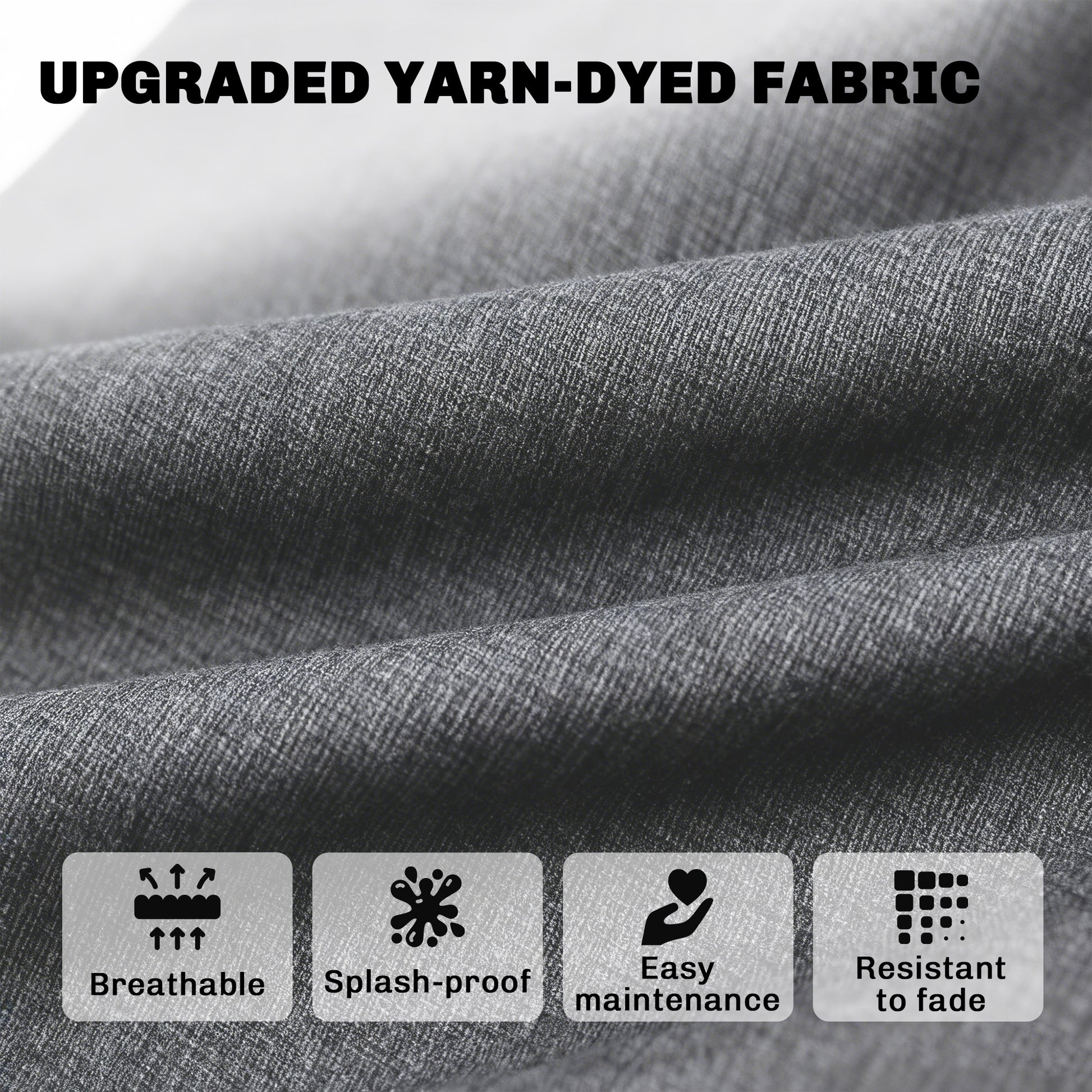Outdoor Chair Cushions Set of 4, Fade Resistant Patio Chair Cushions for Outdoor Furniture, 24" x 24", Grey