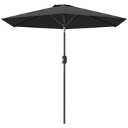 Patio Sun Umbrella, Outdoor Parasol with 6 Ribs, Black