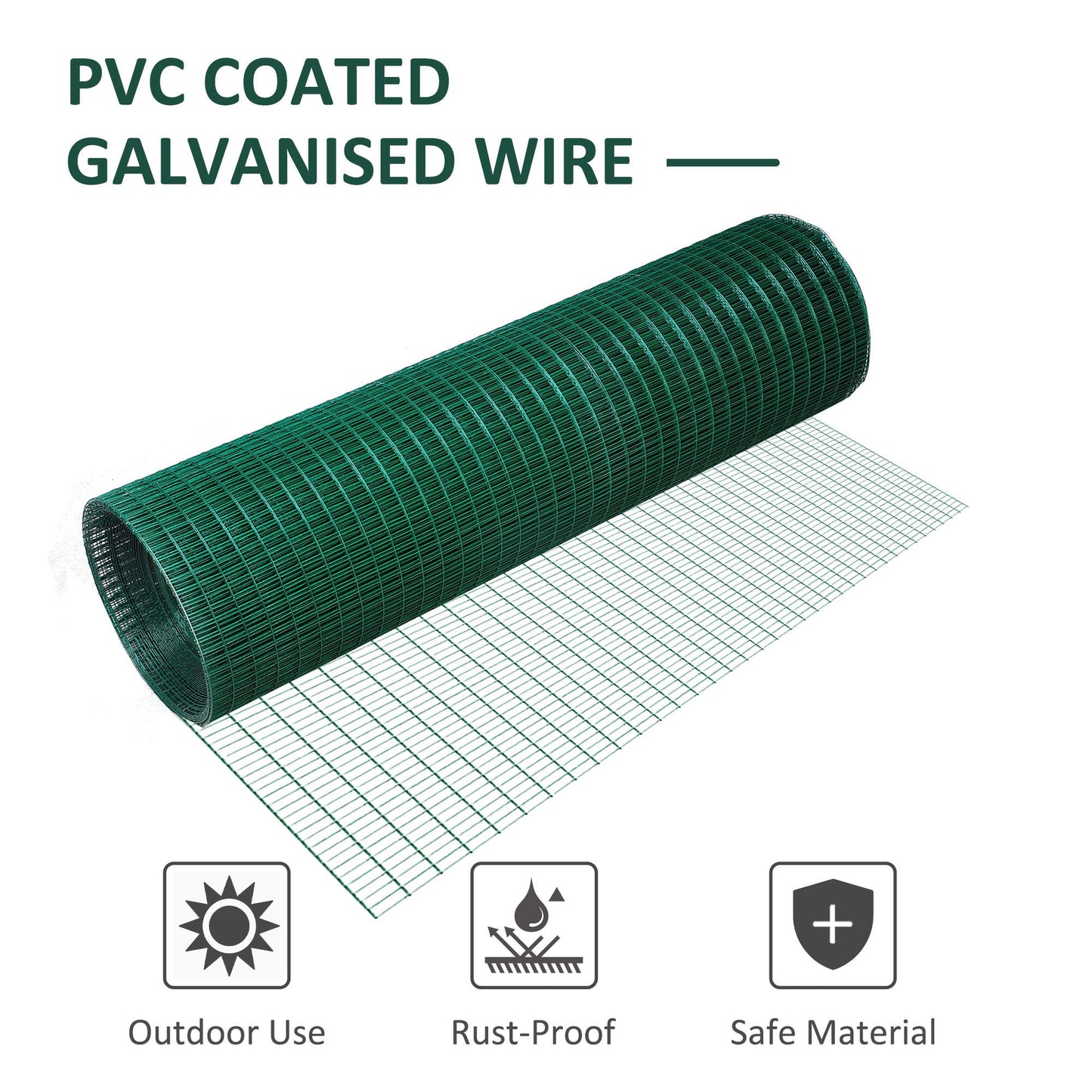 Chicken Wire Fencing 98' x 3', 1" x 0.5" Rectangle Chicken Wire for Crafts Garden Poultry, Metal Hardware Cloth Netting for Chicken Coops, Rabbit Cage, Dark Green