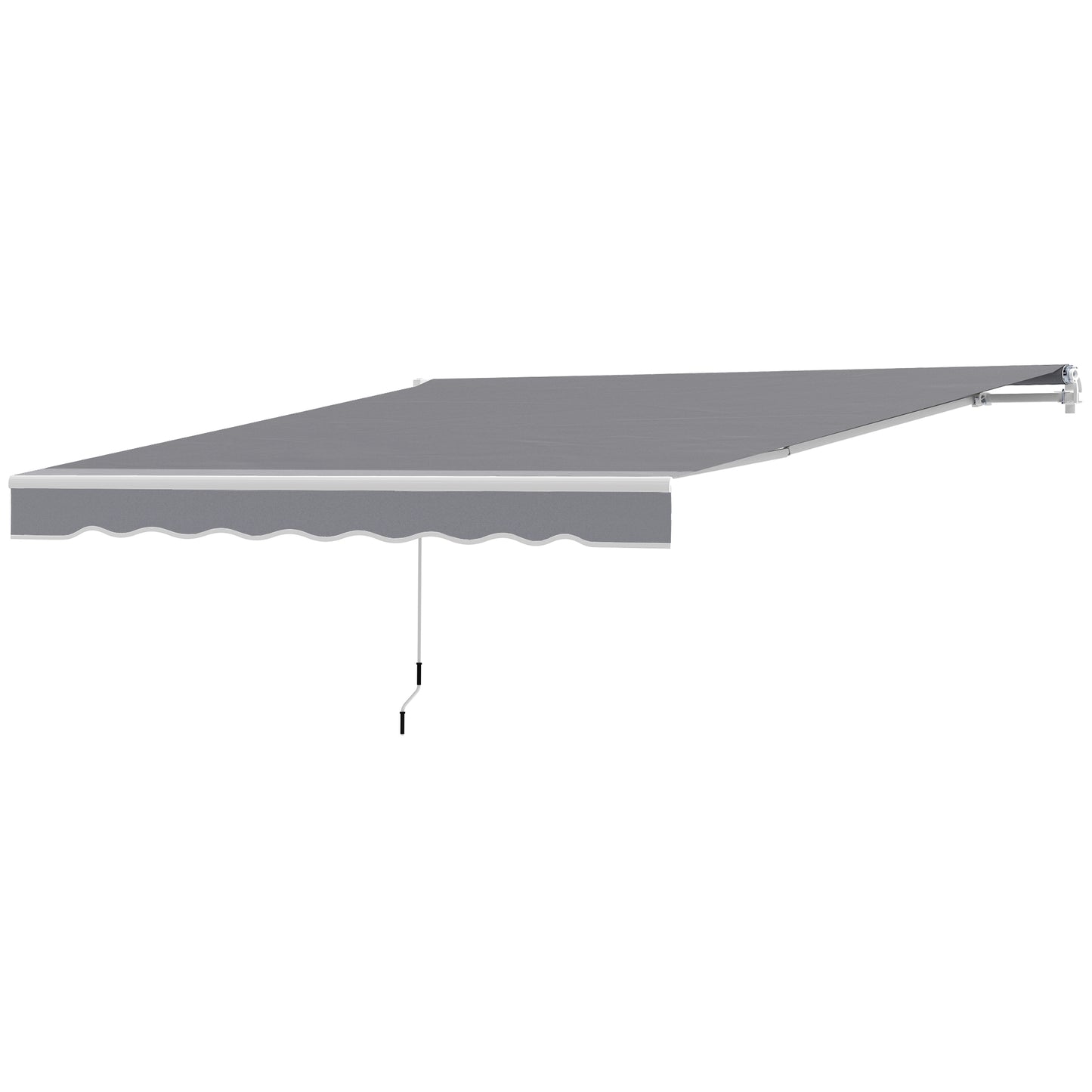 8' x 7' Retractable Awning, Patio Awnings, Sunshade Shelter with 280 g/m² UV & Water-Resistant Fabric, Dark Grey