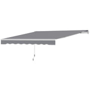 8' x 7' Retractable Awning, Patio Awnings, Sunshade Shelter with 280 g/m² UV & Water-Resistant Fabric, Dark Grey