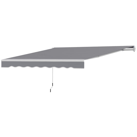 8' x 7' Retractable Awning, Patio Awnings, Sunshade Shelter with 280 g/m² UV & Water-Resistant Fabric, Dark Grey