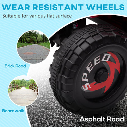 Aosom 6V Quad Kids Electric Car with Wear-resistant Wheels, for Boys and Girls Aged 18-36 Months, Pink