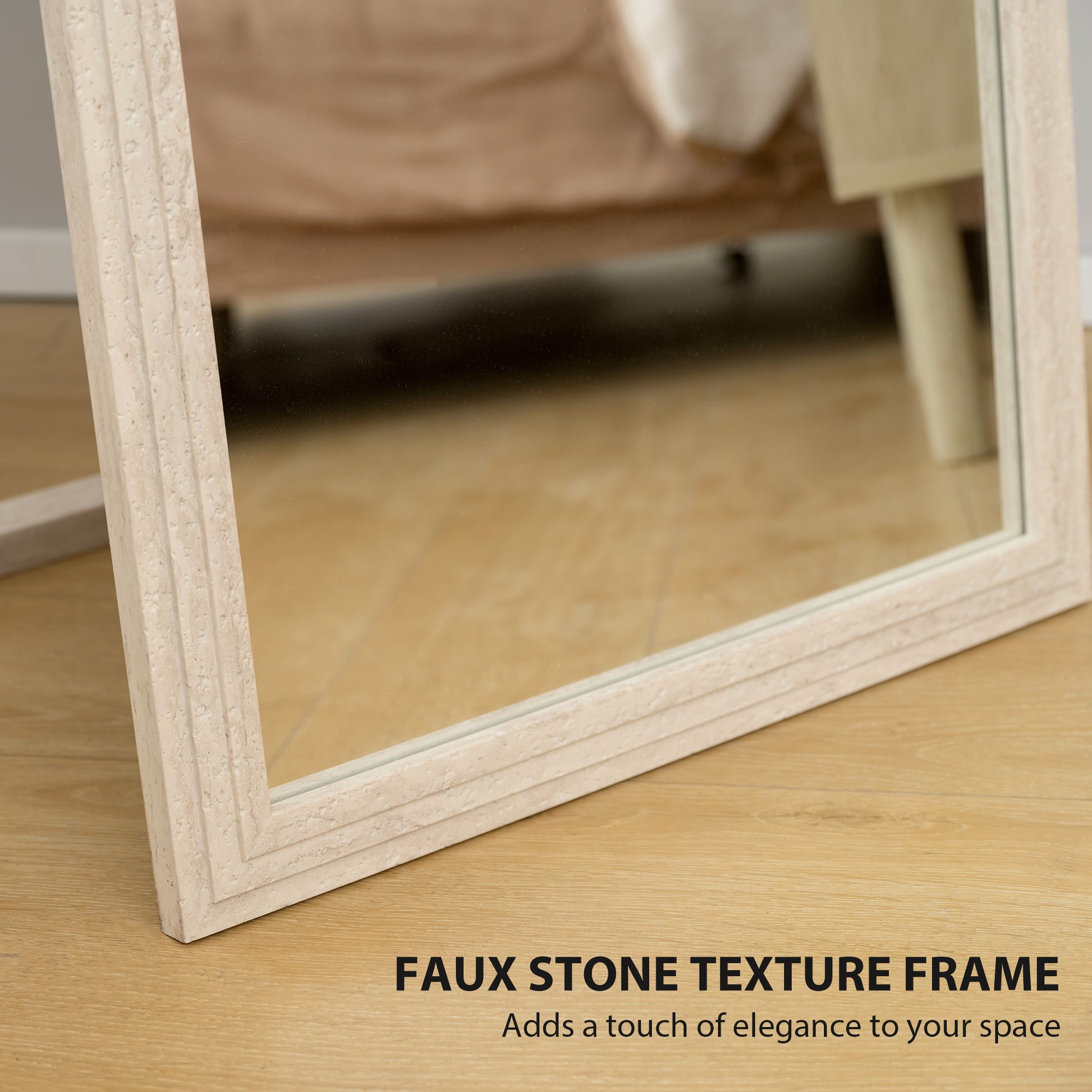 64" x 21" Full Length Mirror, Standing, Wall-Mounted or Leaning Against Wall, for Bedroom, Living Room, White