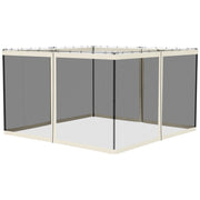 Replacement Mosquito Netting for Gazebo 10' x 12' Black Screen Walls for Canopy with Zippers, White