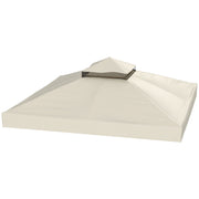 10' x 10' Gazebo Canopy Replacement Cover, 2-Tier Garden Gazebo Roof Replacement, UPF30+, TOP COVER ONLY, Cream White