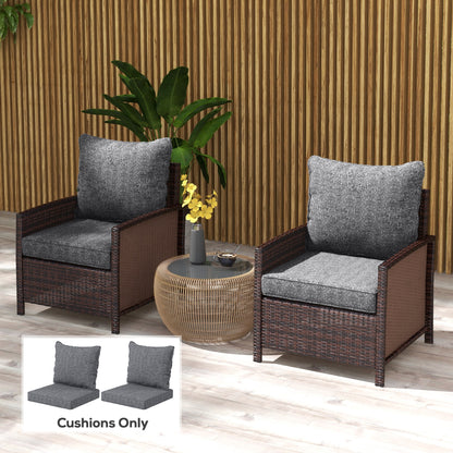4-Piece Seat Cushion Pillows Replacement, Patio Chair Cushions Set with Back for Indoor Outdoor, Grey