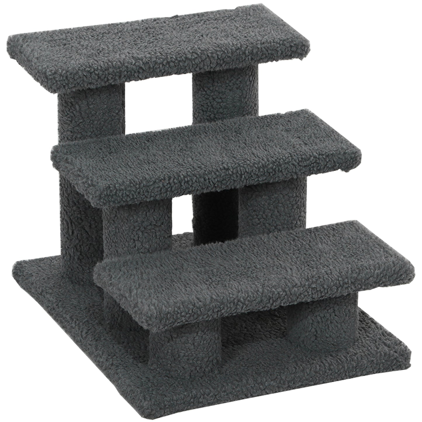 3 Tier Pet Stairs Dog Cat Step Scratch Post Furniture, Dark Grey