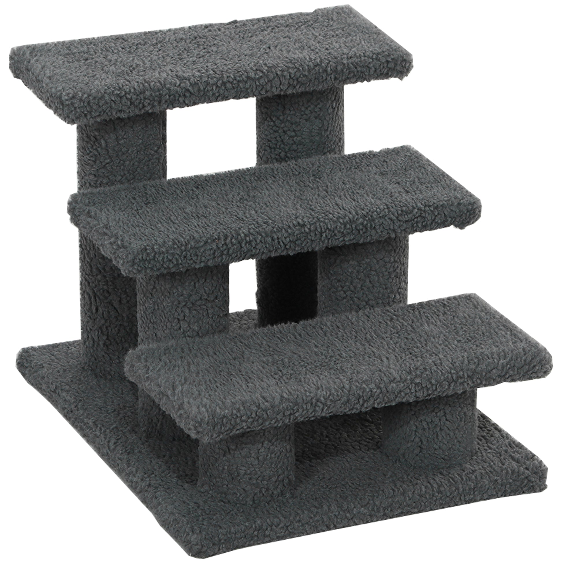3 Tier Pet Stairs Dog Cat Step Scratch Post Furniture, Dark Grey