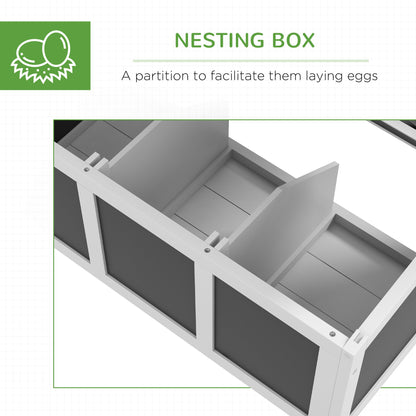 Wooden Chicken Coop with Nesting Box for 2-4 Chickens, Dark Grey