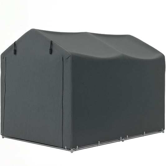 Outdoor Storage Shed, UV Resistant Bike Tent with Roll-up Zipper Door, Portable Shed for Bike, Motorcycle, Dark Grey