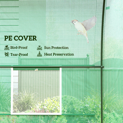 8'x6.6'x6.6' Heavy Duty Walk-in Greenhouse Garden Tunnel Hot House Outdoor Flower Vegetable Growth Warm House Roll Up Door, Windows, Steel