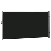 118" x 79" Retractable Side Awning Patio Outdoor Folding Privacy Screen with Resistance to UV Rays & Wind, Black