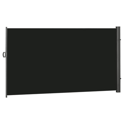 118" x 79" Retractable Side Awning Patio Outdoor Folding Privacy Screen with Resistance to UV Rays & Wind, Black