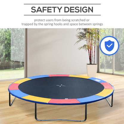 Soozier Trampoline Pad, 14FT Replacement Trampoline Safety Pad Mat Spring Cover, Water-Resistant, UV-Resistant, Tear-Resistant, No Holes for Pole, Colorful