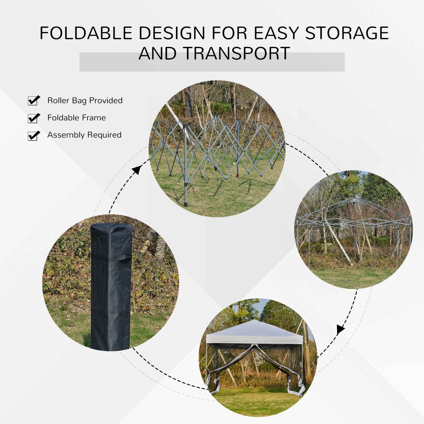 10' x 10' Pop-Up Canopy Tent Outdoor Party Tent, 3-Level Adjustable Height, Silver