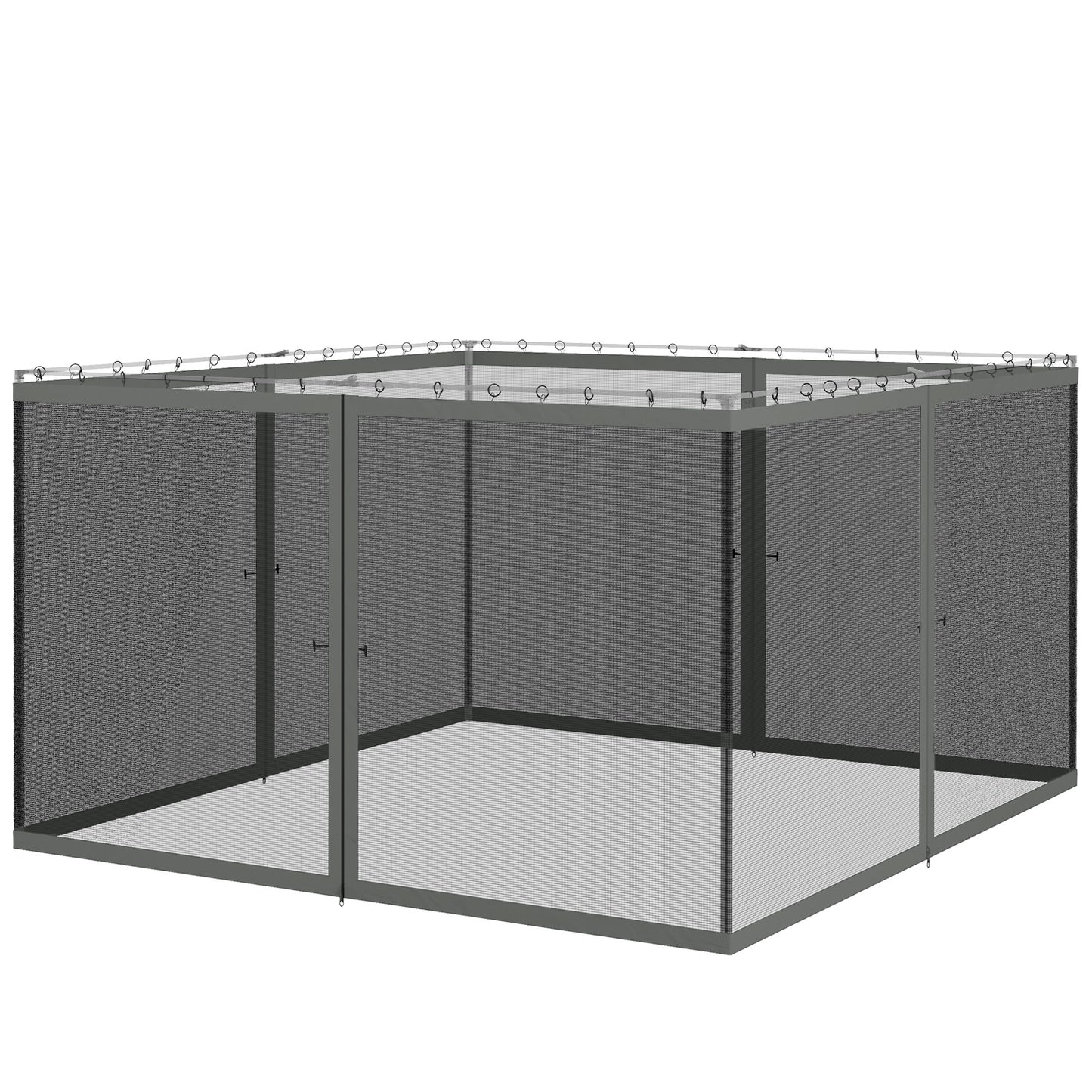 Replacement Mosquito Netting for Gazebo 12' x 12' Black Screen Walls for Canopy with Zippers