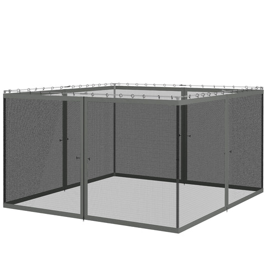 Replacement Mosquito Netting for Gazebo 12' x 12' Black Screen Walls for Canopy with Zippers