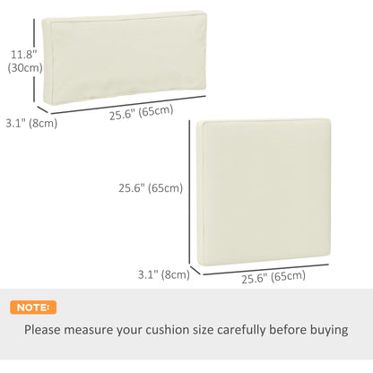 Replacement Cushions for Rattan Furniture, 14 Piece Outdoor Seat Cushion Pad for Patio Set, 7 Seat and 7 Back, Cream