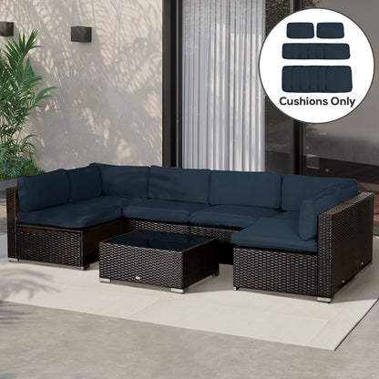 Outdoor Patio Rattan Sofa Set Cushion Polyester Cover Replacement- No Cushion Included