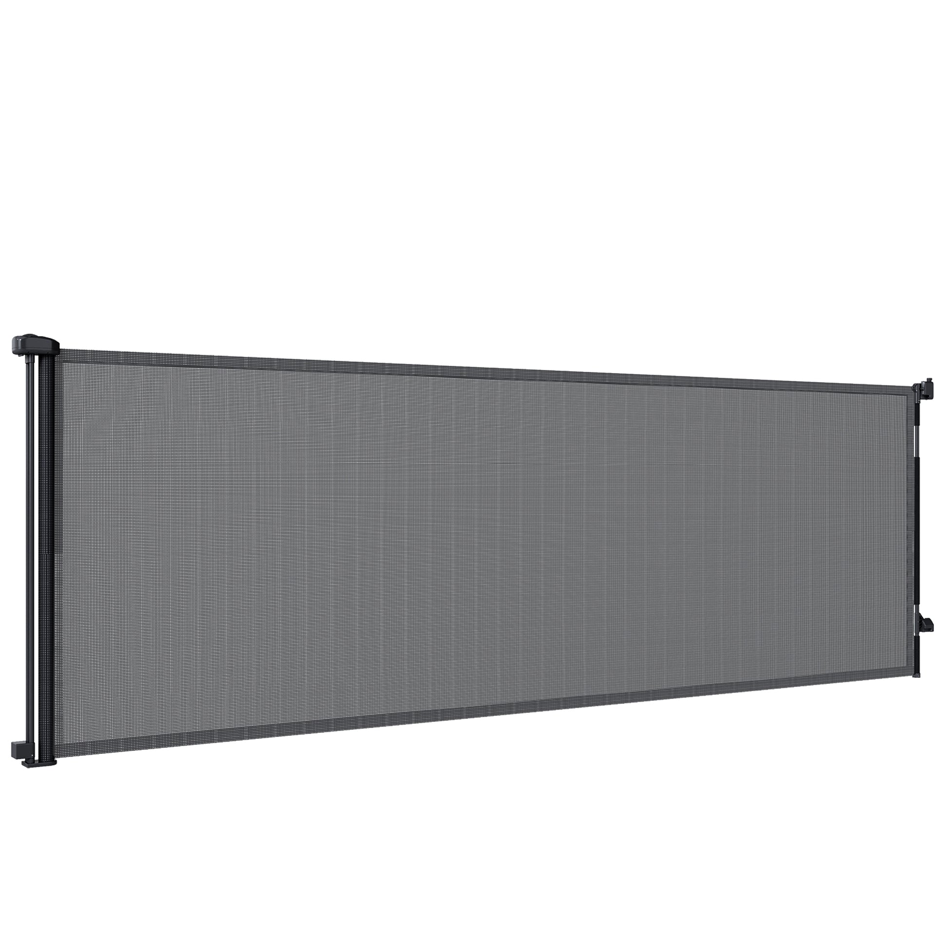 Retractable Dog Gate, 41" Tall, Extends to 122" Wide, Mesh Pet Gate with Single Hand Operation, for Stairs, Doorways