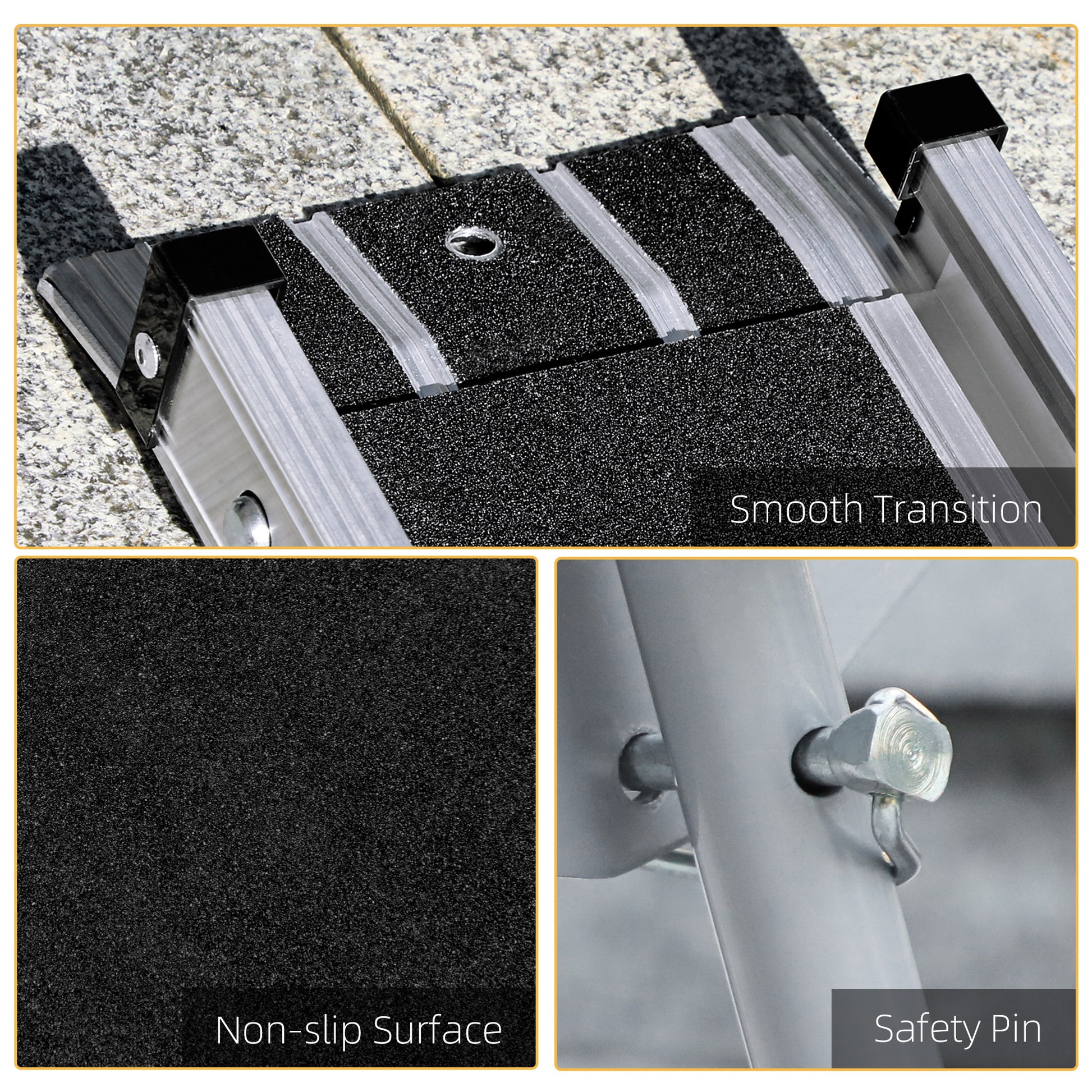 Telescopic Wheelchair Ramp, 8ft, 600 lbs, Aluminium Threshold Ramp, 2 Pack, for Home Steps, Mobility Scooters, Stairs