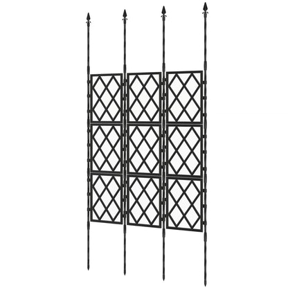 Foldable Garden Trellis, 33.5 x 77.6 Inch Lattice Climbing Support Trellis for Garden, DIY Assembly, Black