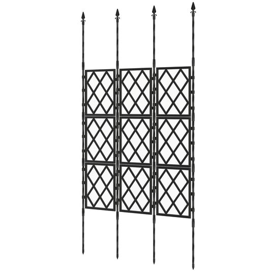Foldable Garden Trellis, 33.5 x 77.6 Inch Lattice Climbing Support Trellis for Garden, DIY Assembly, Black