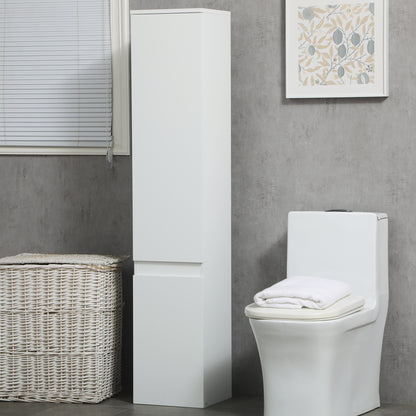 Tall Bathroom Cabinet, Freestanding Storage Organizer with Adjustable Shelves and Cupboards, 11.8" x 11" x 6", White