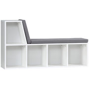 Multi-Purpose Bookshelf with 5 Cubes, 5-Cubby Bookcase with Cushioned Reading Nook and Storage Shelves, Grey