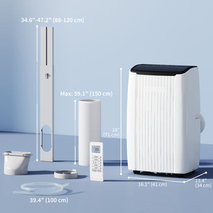 14000 BTU 5-in-1 Portable Air Conditioner with Cool, Heat, Dehumidifier, Fan, Sleep, WiFi Voice Control, White